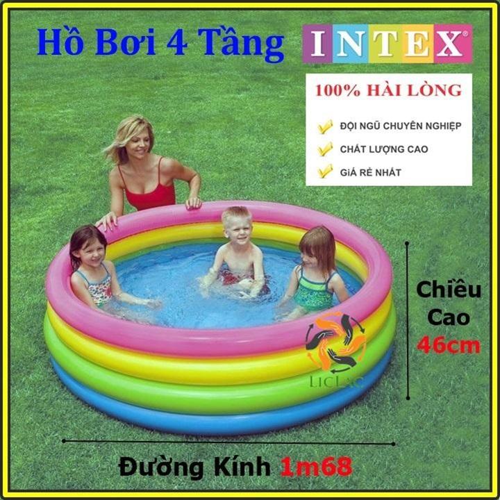 Hồ bơi intex - loại 1m68 - hồ bơi cầu vồng hàng chất lượng cao