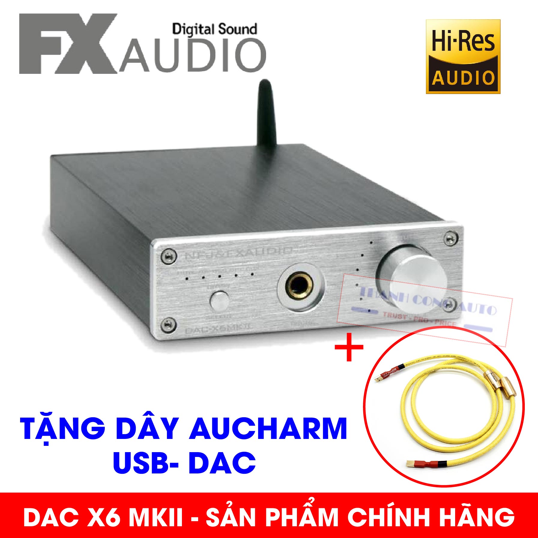 FX Audio X6 MKII dac nghe nhạc lossless 192khz/24bit Bluetooth 5.0 Tặng dây USB DAC AUCHARM cao cấp