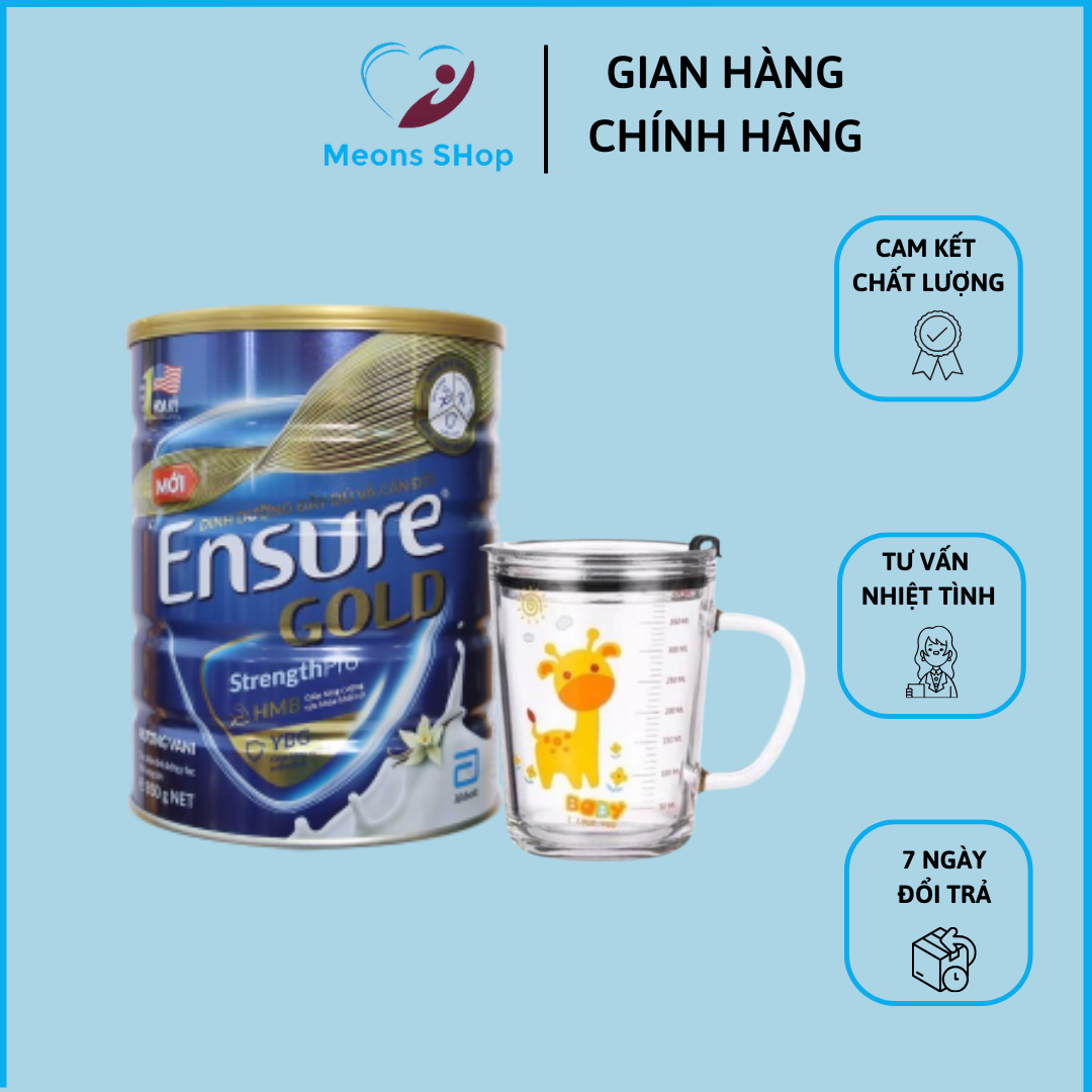 Sữa Bột Ensure Gold Abbott Hương Vani HMB+YBG 850g