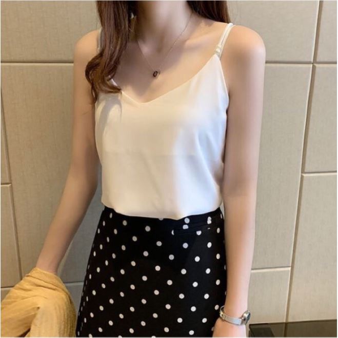Áo 2 dây chất liệu vải trơn