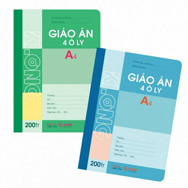 Vở giáo án 4 oly KLONG 200 trang mã số 314