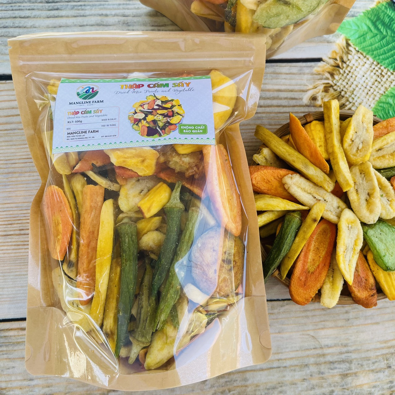 Thập cẩm sấy Mangline Farm Đà Lạt 250g đồ ăn vặt thơm ngon đa hương vị