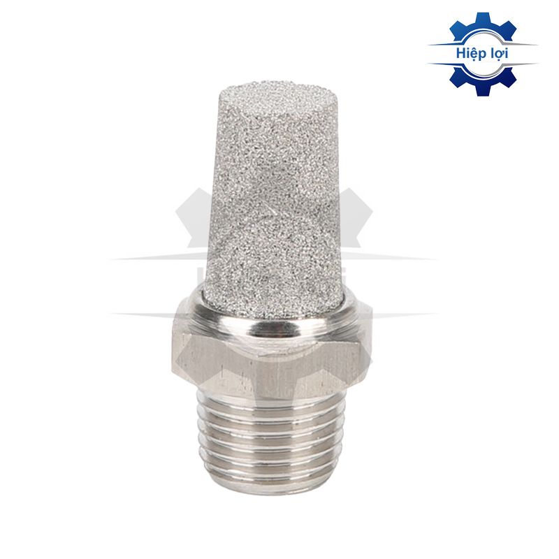 Giảm thanh inox IPP - đầu giảm âm khí nén chống ồn chống bụi bẩn vào van điện từ - linh kiện khí nén