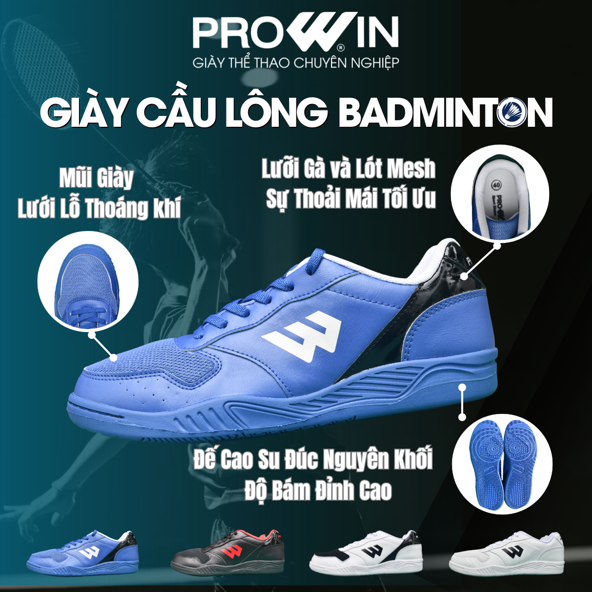 Giày chơi cầu lông Nam Prowin Badminton