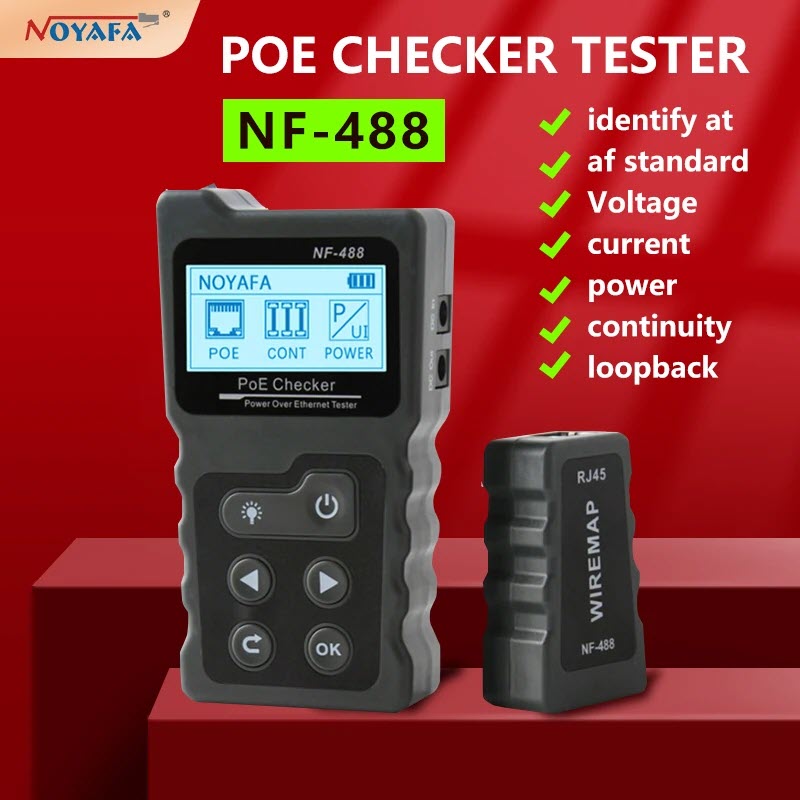 Máy test và kiểm tra tín hiệu cáp mạng poe noyafa nf-488 - hàng nhập khẩu. noyafa nf-488 poe power test network poe tester checker over the ethernet cat5,cat6 lan tester network tools poe switch test