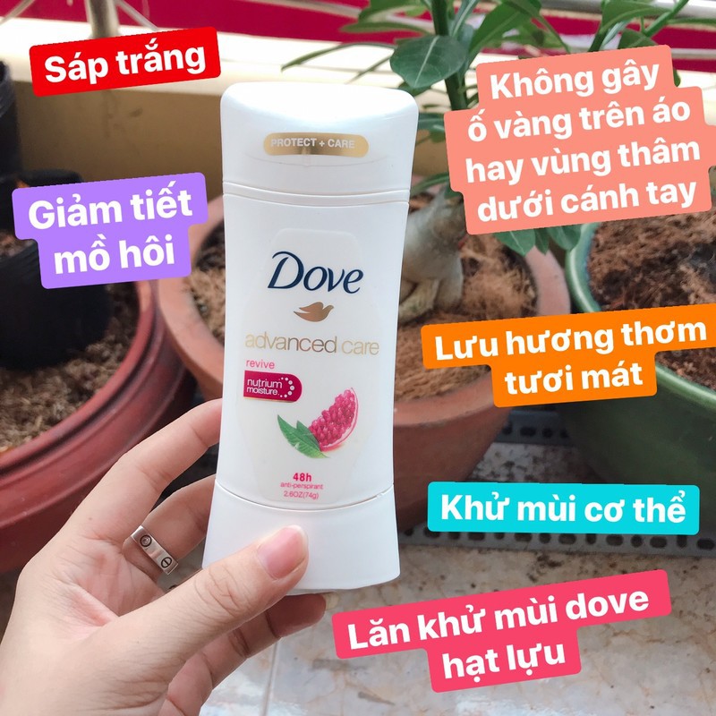 1 Lăn sáp khử mùi dành cho Nữ Dove advanced care 74g hương lựu dịu nhẹ - Hàng nhập từ Mỹ 🇺🇸