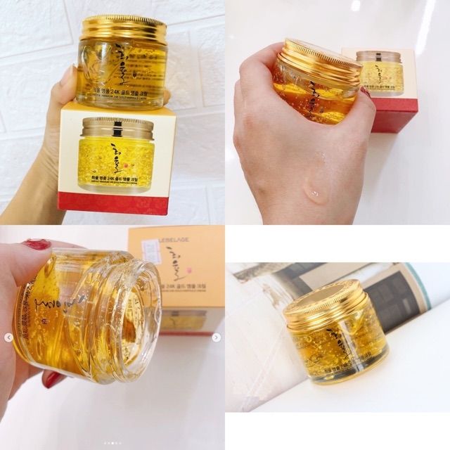Set Kem Dưỡng Tinh Chất Vàng Lebelage Heeyul Premium 24K Gold Ampoule Cream 25mlx2