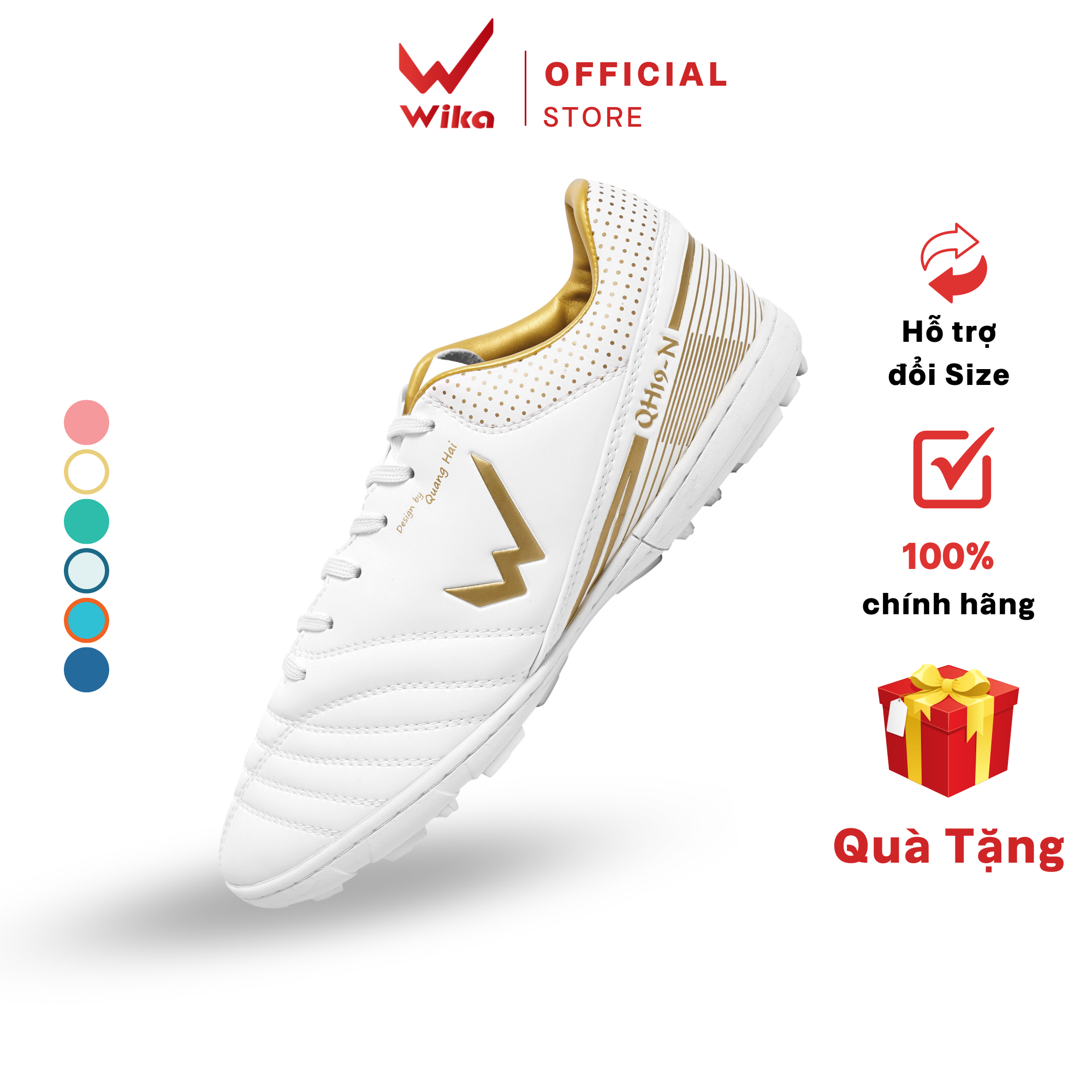 Giày đá bóng wika qh19 neo chính hãng, giày đá banh sân cỏ nhân tạo đã được khâu toàn bộ đế