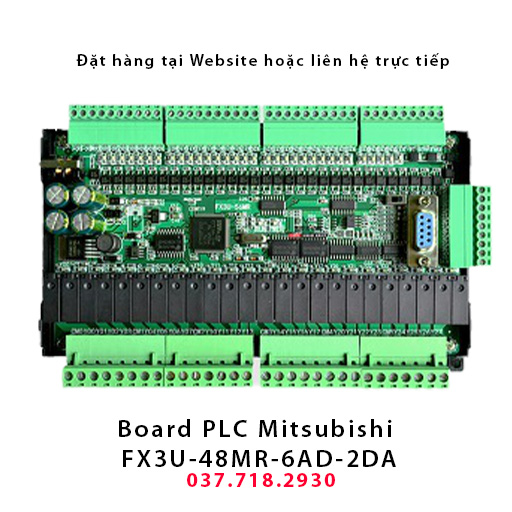 [HCM]Bộ lập trình Board PLC Mitsubishi FX3U-48MR-6AD-2DA - Board PLC FX Mitsubishi, PLC FX3U-48MR