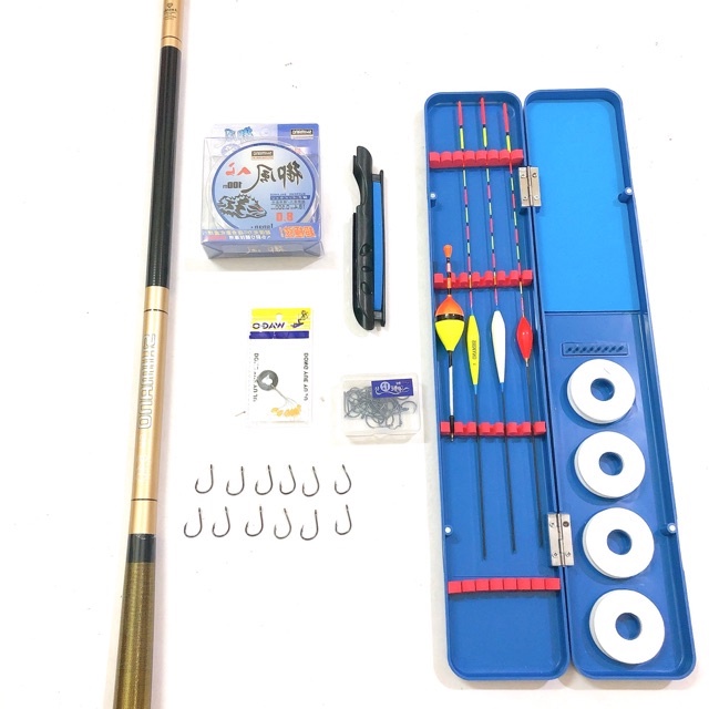 Bộ cần câu tay 5h - combo cần câu tay shimano 5h - đủ phụ kiện