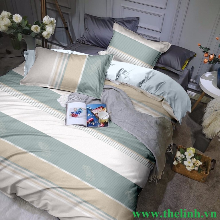 Bộ chăn ga trải giường thế linh 1,6*2m tơ tằm