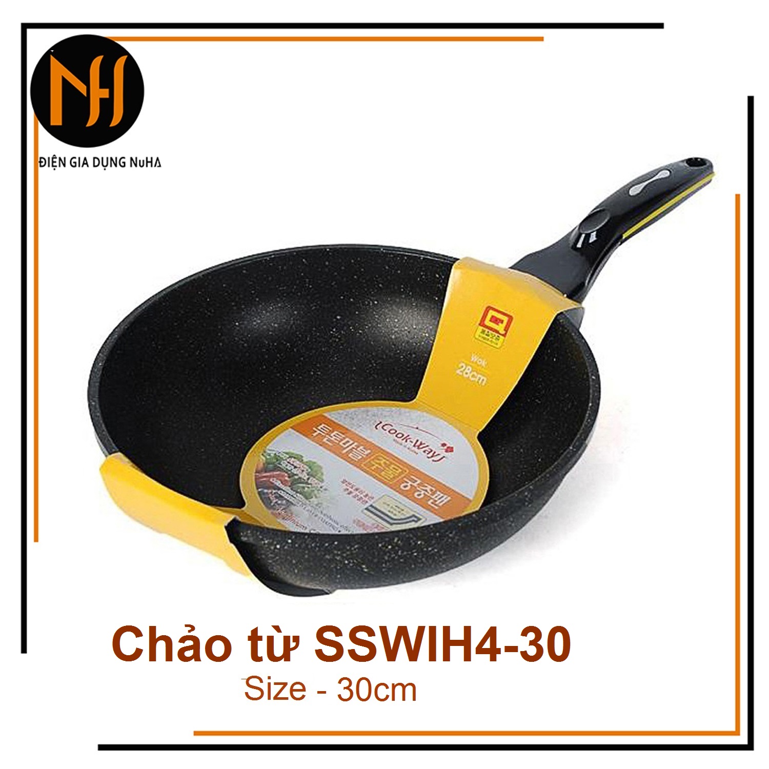 Chảo đá từ chống dính Cook Way SSWIH4-30 size 30cmsâu lòng nhập khẩu hàn quốc