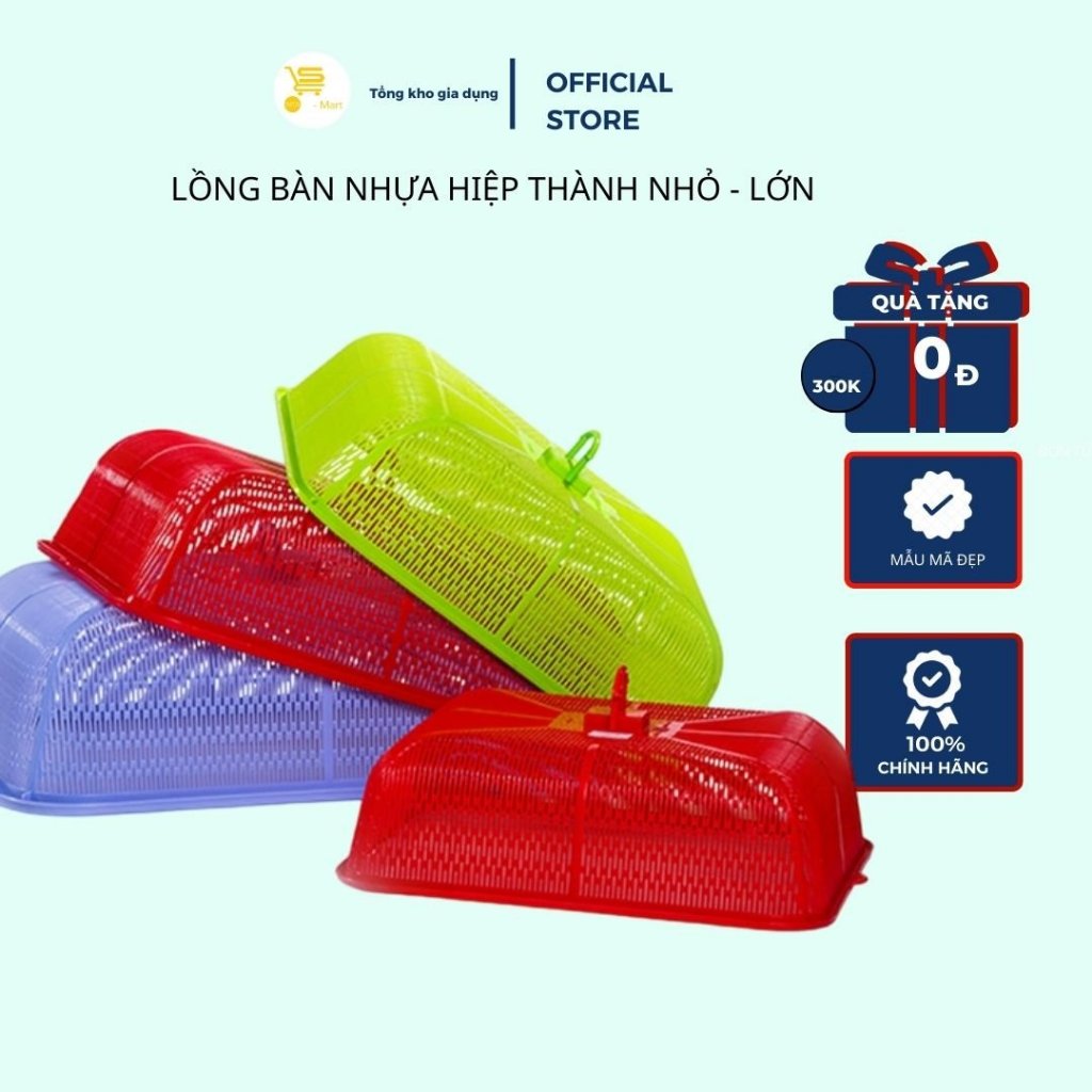 Lồng Bàn Nhựa Hiệp Thành Nhỏ - Lớn (Giao Màu Ngẫu Nhiên), Lồng Bàn Chữ Nhật, Lồng Bàn Đậy Thức Ăn Cao Cấp MTA-MART2