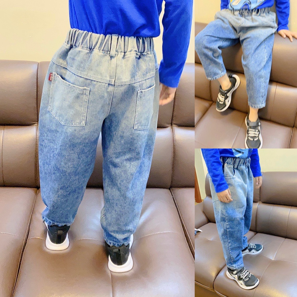 Quần jean dài bé trai baggy bé gái từ 10-40kg