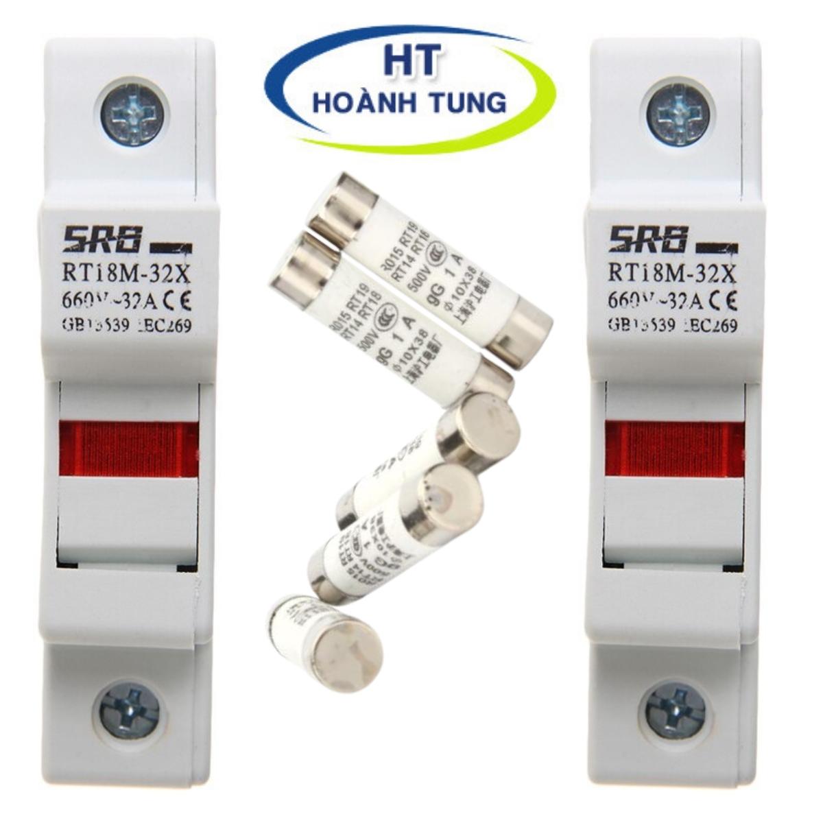 Bộ cầu chì sứ RT18-32X có đèn loại 1 pha gồm vỏ chì và ruột chì 2A, 3A, 5A, 6A, 10A, 16A, 20A, 25A, 32A bảo vệ quá dòng quá tải trong mạch điện