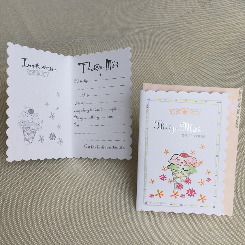 Thiệp mời sinh nhật, thiệp thôi nôi, thiệp đầy tháng cho bé.