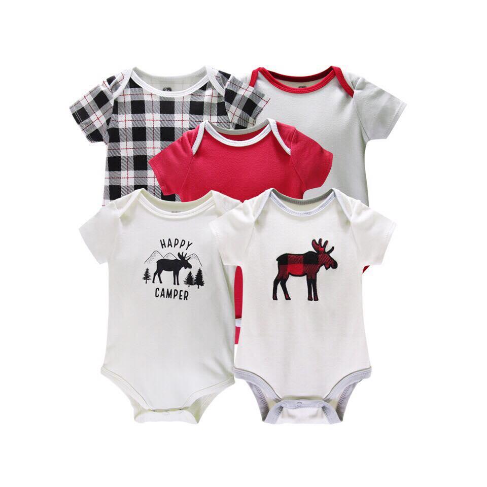 Set 5 body Suit Beliti xuất dư xịn đáng yêu cho bé trai từ 0-12 tháng tuổi