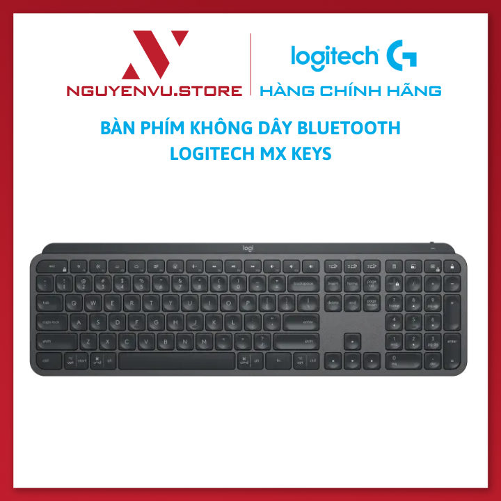 Bàn Phím Không Dây Bluetooth Logitech MX Keys - Hàng Chính Hãng