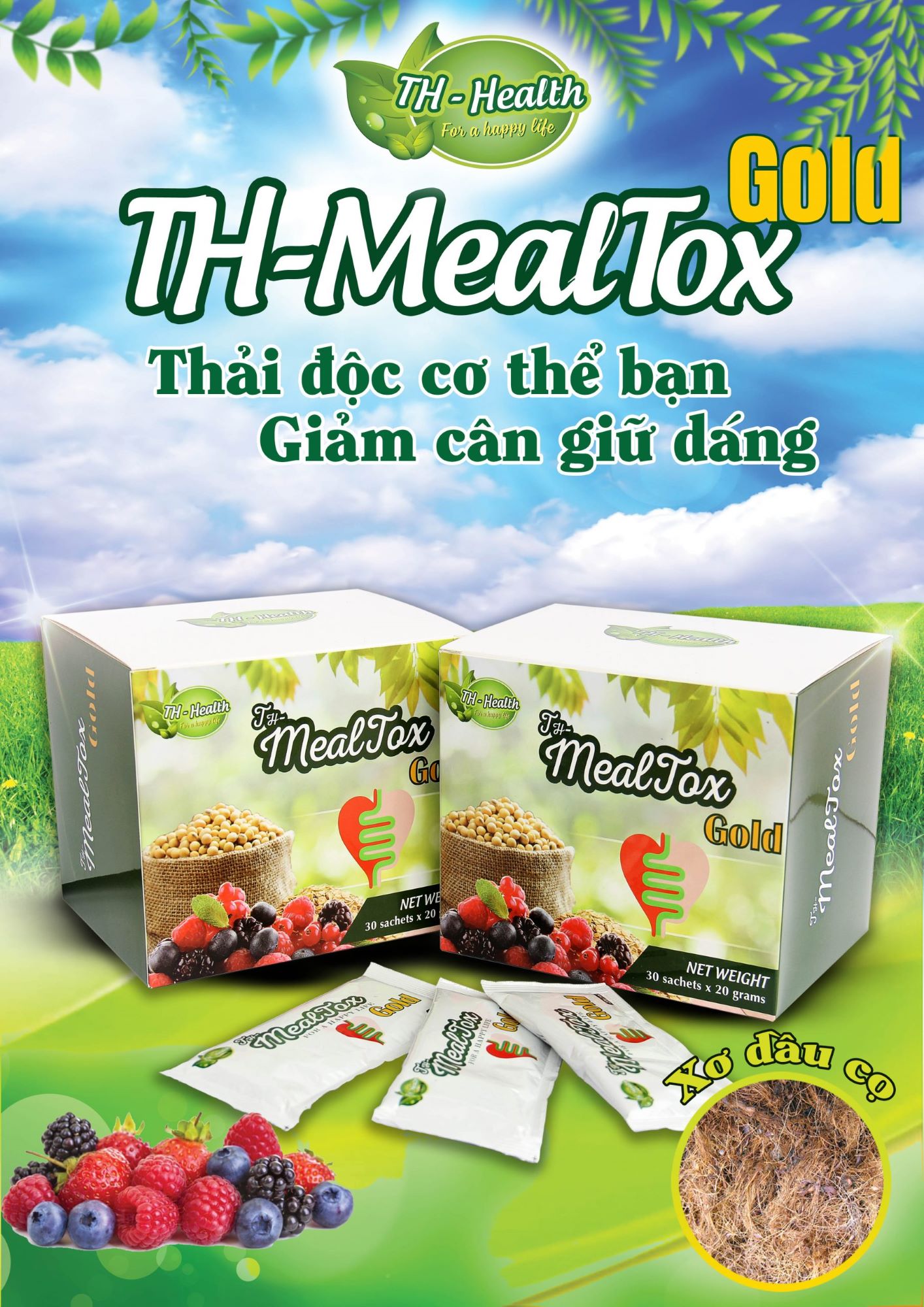 Thực phẩm bảo vệ sức khỏe TH-Mealtox GOLD hỗ trợ hệ tiêu hóa, giảm cân