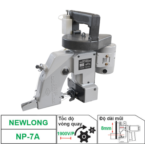 Máy may bao cầm tay Newlong NP-7A, Máy khâu bao tải công nghiệp