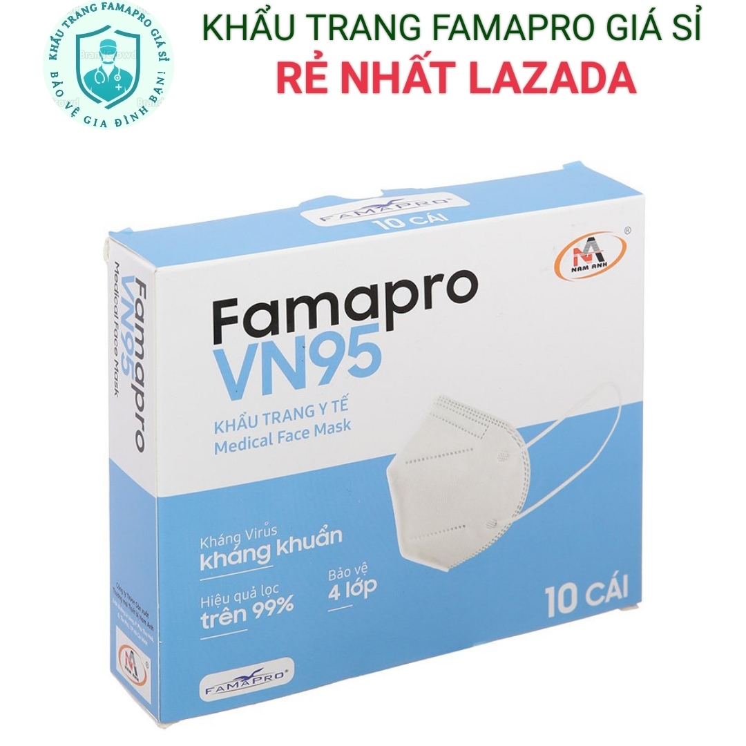 [Chính-hãng] Khẩu trang VN95 Famapro hộp 10 cái, Khẩu trang N95 Famapro