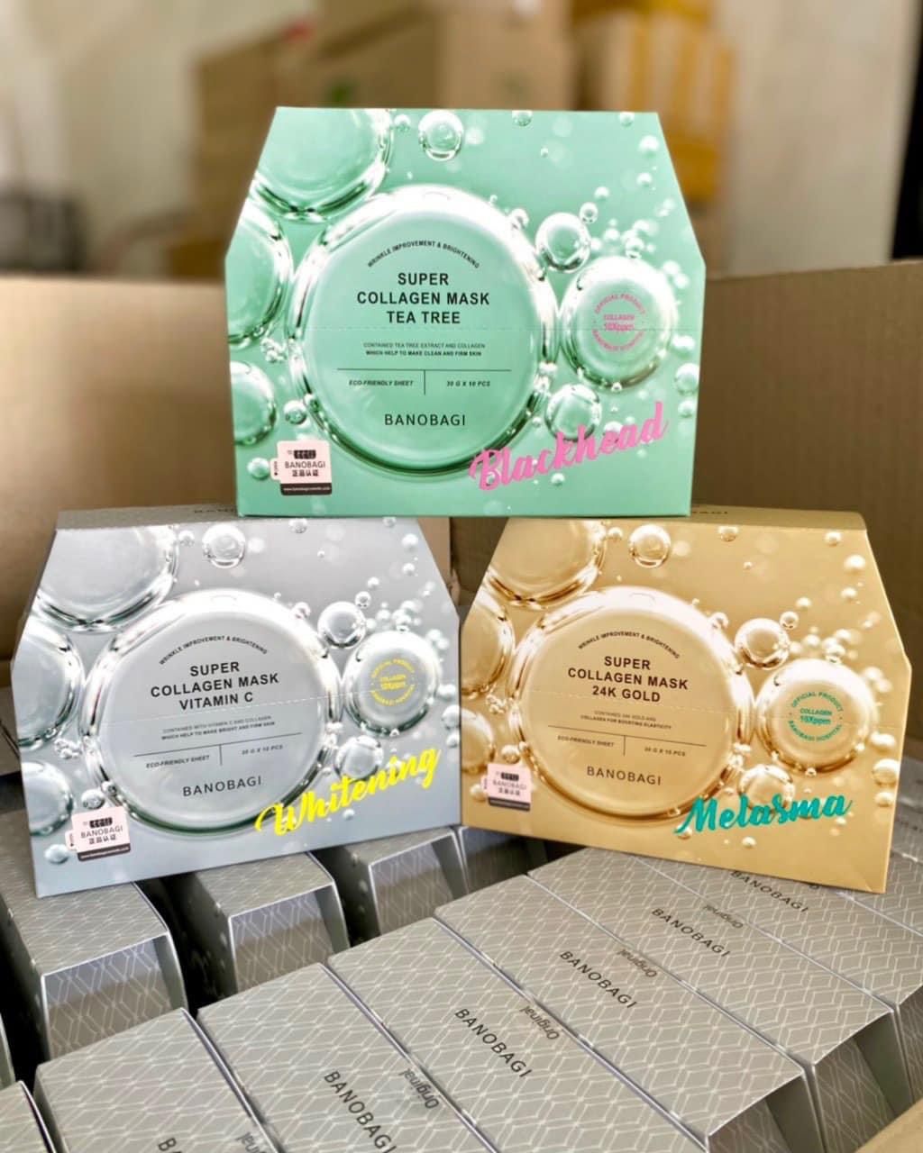 Hộp 10 Miếng Mặt nạ Banobagi Super collagen Dưỡng Da Dồi Dào Tinh Chất 30g