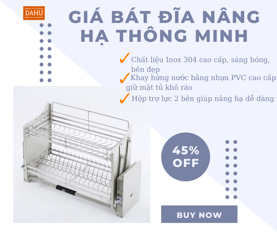 Giá bát nâng hạ inox 304 kệ đựng đồ nhà bếp thông minh