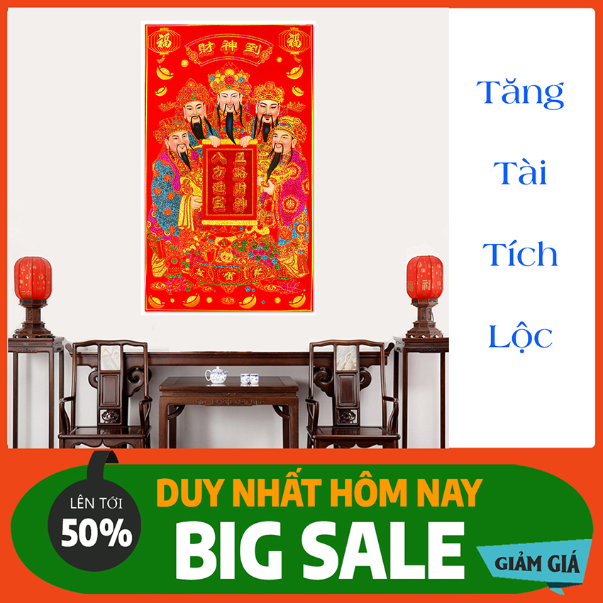 Tranh Ngũ Lộ Thần Tài - Tranh Thần Tài May Mắn - Thu Hút Vận May - Tiền Tài May Mắn – Eco Fengshui