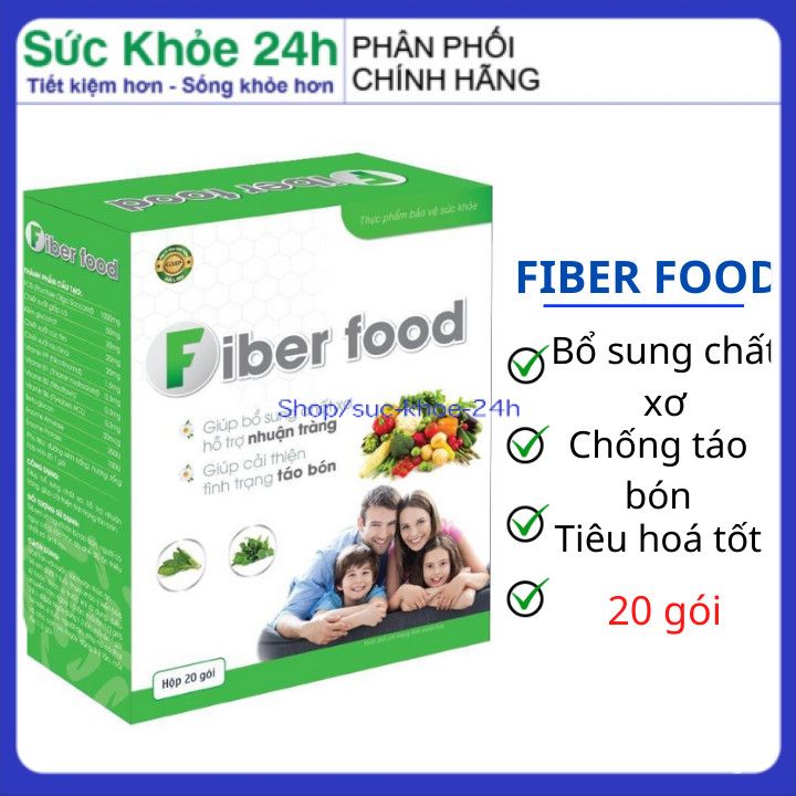 Bổ sung Chất xơ hòa tan cho bé trên 1 tuổi chống táo  giúp tiêu hóa tốt bón Fiber Food hộp 20 gói