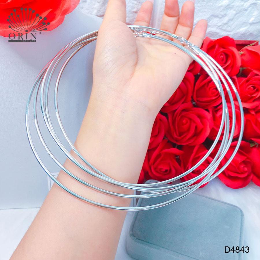 Kiềng cổ bạc nữ kiềng bạc nữ dạng trơn bền màu cao cấp Orin D4843 - Long Tien