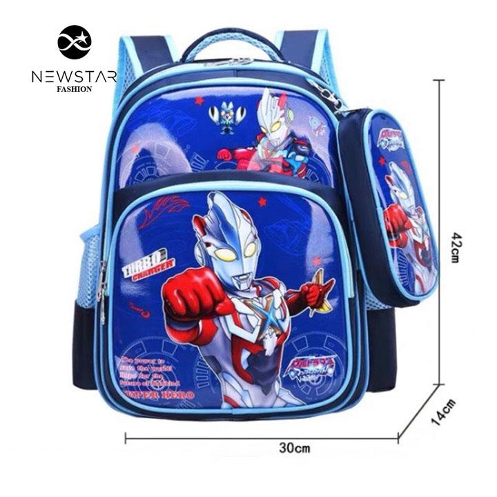 Balo đi trẻ em dáng hộp chống gù lưng cao cấp, Balo chống thấm, Ba lô Hình Siêu nhân, Ba Lô Hình Công Chúa, (Tặng set dụng cụ học tập Kèm túi ví đựng bút)