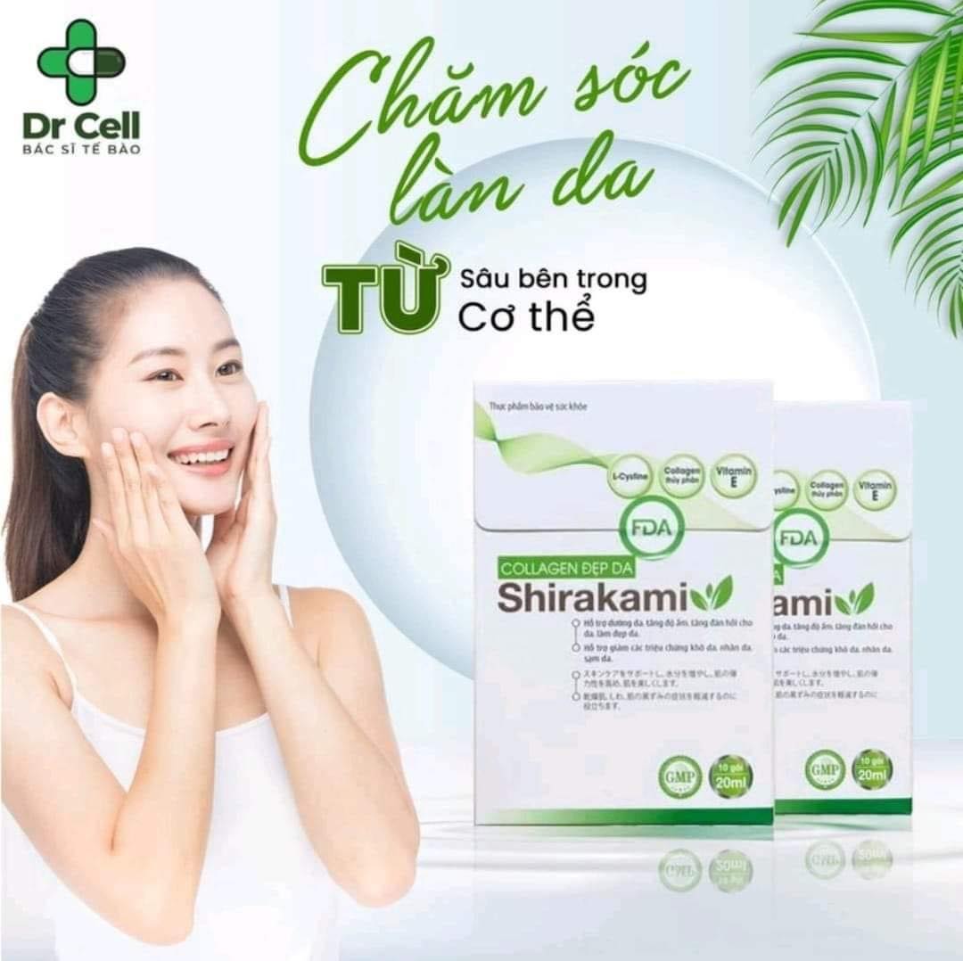 Collagen Shirakami Dr Cell bổ sung đủ lượng collagen cho cơ thể, tạo sự đàn hồi, độ ẩm cho da