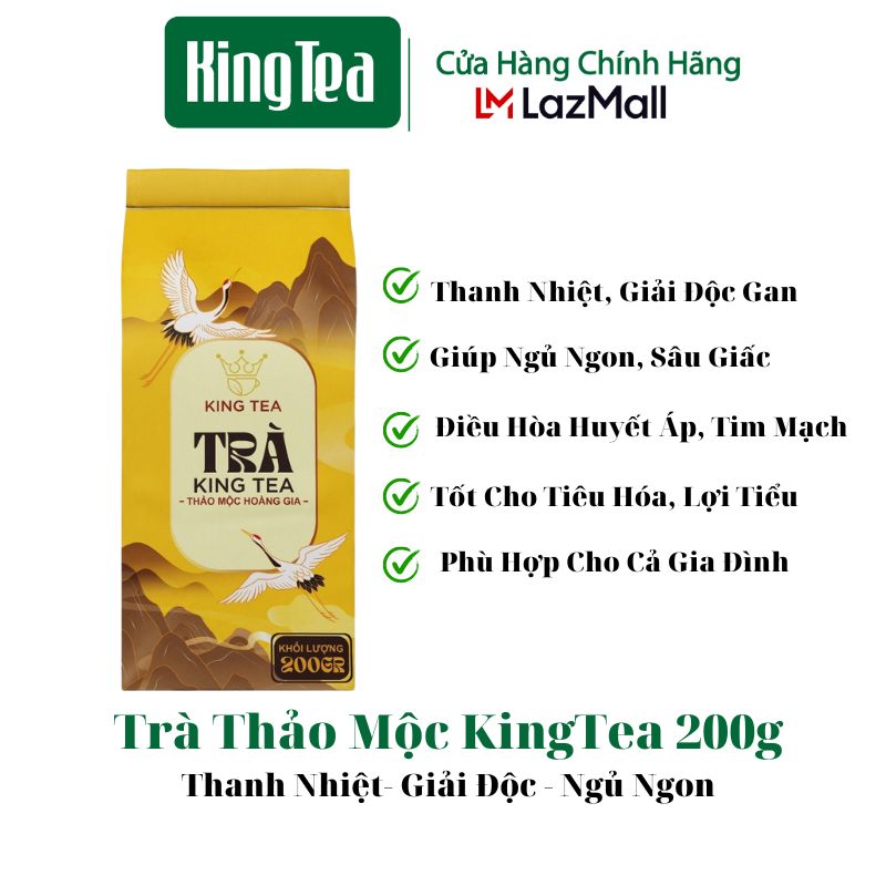 Thảo mộc kingtea 200g - trà thảo mộc giúp mát gan - thanh nhiệt - ngủ ngon - hạn chế đau dạ dày và ngăn ngừa ung thư