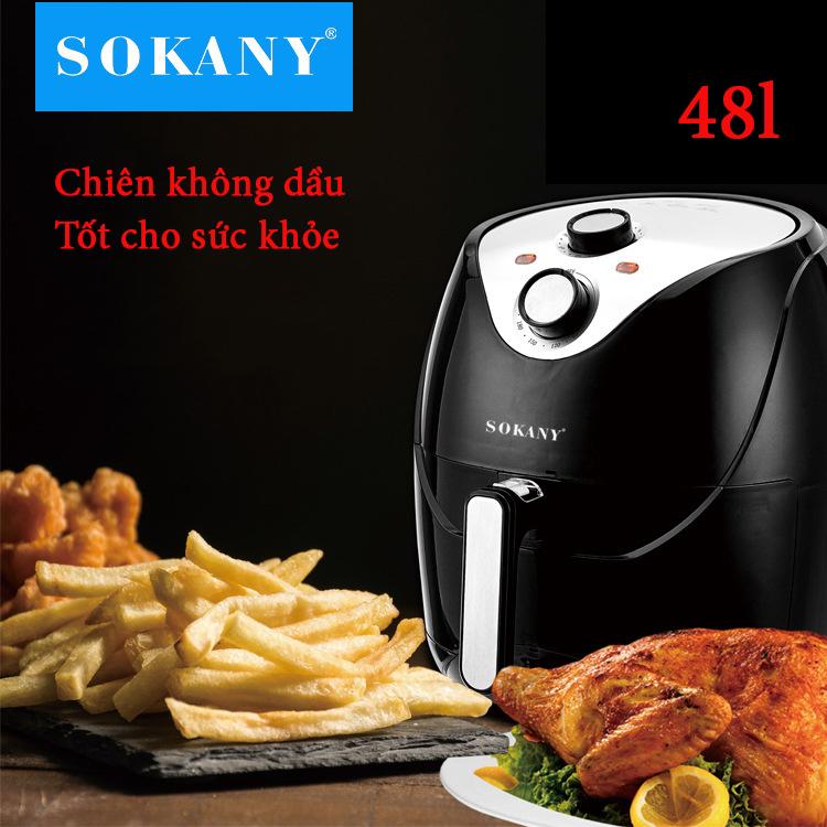 Nồi chiên SOKANY, Nồi Chiên Không Dầu SOKANY HB-8009 4,8L-1400w-Hàng Chính Hãng Bảo Hành 12 Tháng Tại Hiển Shop. Mã 9252 ĐT