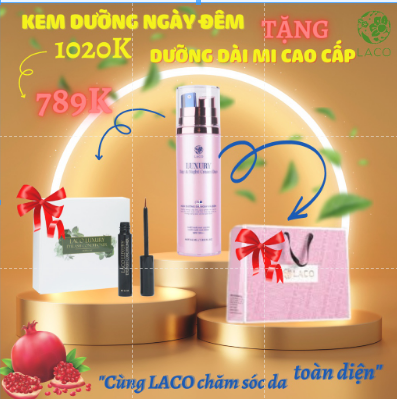 Combo kem dưỡng da ngày đêm LACO LUXURY cho làn da căng bóng trắng hồng