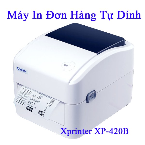 Máy in đơn hàng sàn TMĐT giấy A6 in mã vạch 3 hàng khổ 110m giấy dán tự dính Xprinter 420B