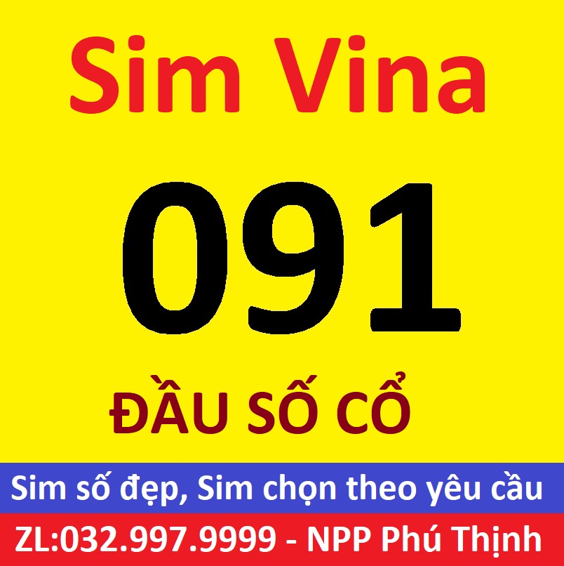 Sim vinaphone 091 đẹp đuôi tự chọn 00 đến 99, bảng 126, sim chưa kích hoạt