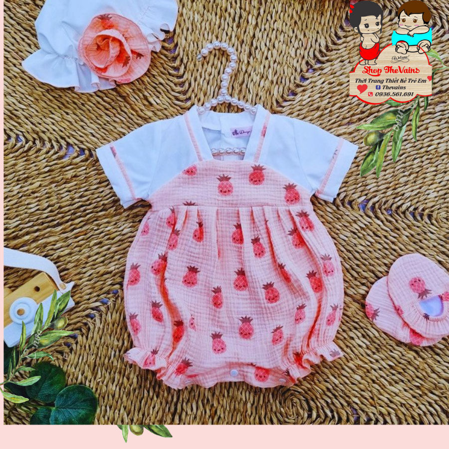 Body bé gái hanbok xinh xắn kèm nón giay 3-13kg