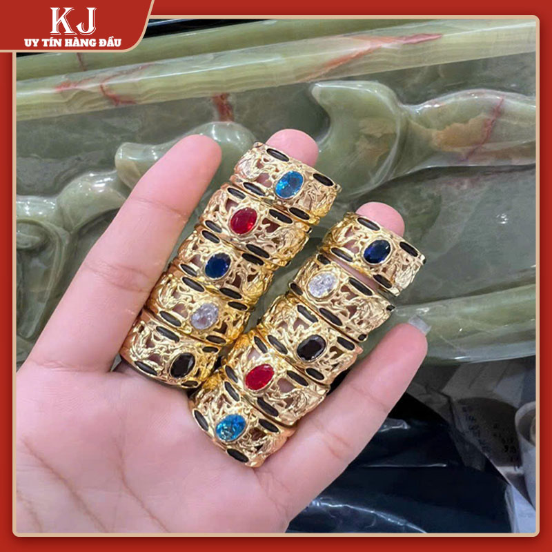 Nhẫn Long  Đuôi V.O.I Đính Đá Màu  Dành Cho Nam - Phù Hợp Nhiều Mệnh Cho Quý Khách Lựa Chọn