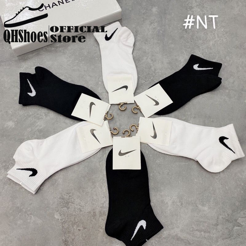 Tất vớ Njke trắng đen thể thao QHShoes chất liệu vải dệt kim hàng việt nam xuất khẩu loại một