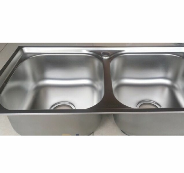 CHẬU RỬA CHÉN INOX 304 2 HỘC 90*50 .