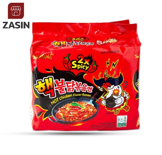 Lốc 5 gói mì samyang vị siêu cay Hàn Quốc