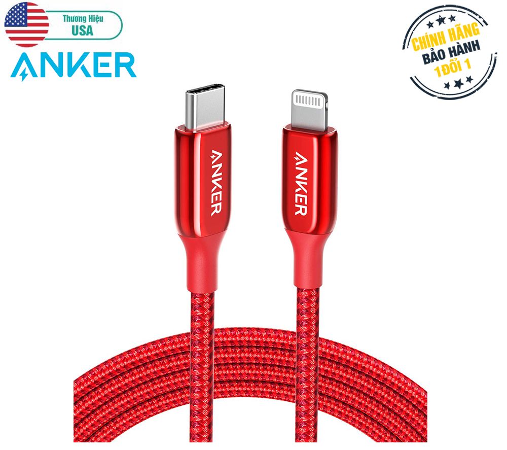Cáp sạc anker powerline+ iii usb-c to lightning dài 1.8m- a9551