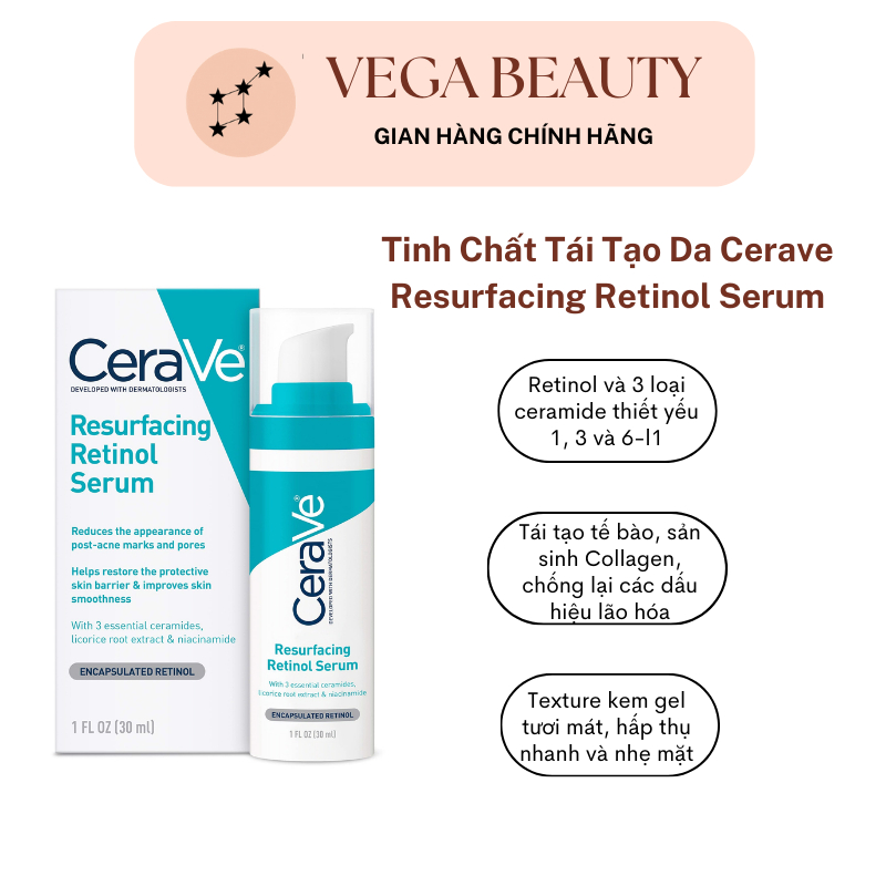 Tinh chất tái tạo da Cerave Resurfacing Retinol Serum 30ml