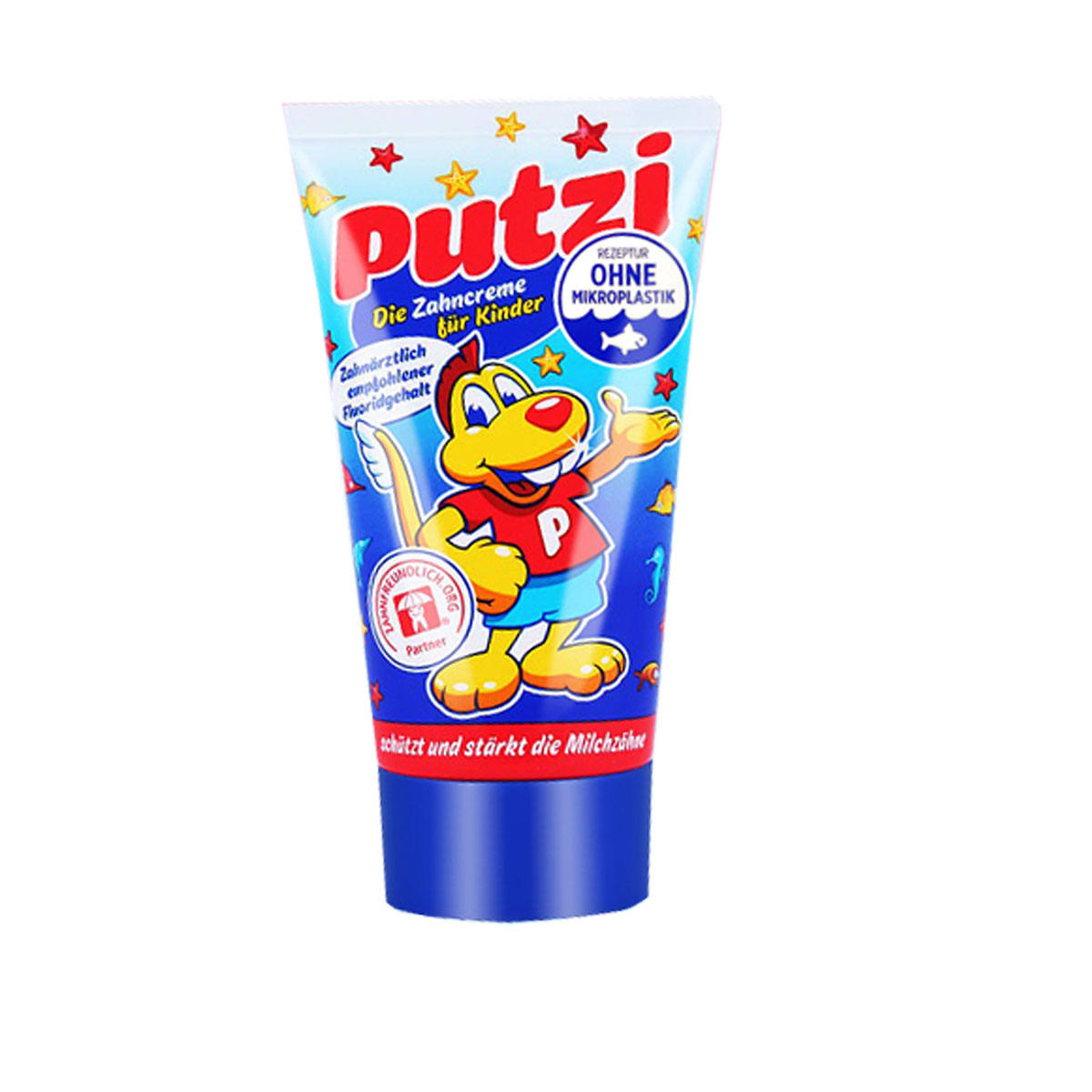 Kem đánh răng cho bé Putzi chính hãng Đức vị dâu và Canxi cho răng bé chắc khỏe tuýp 50ml