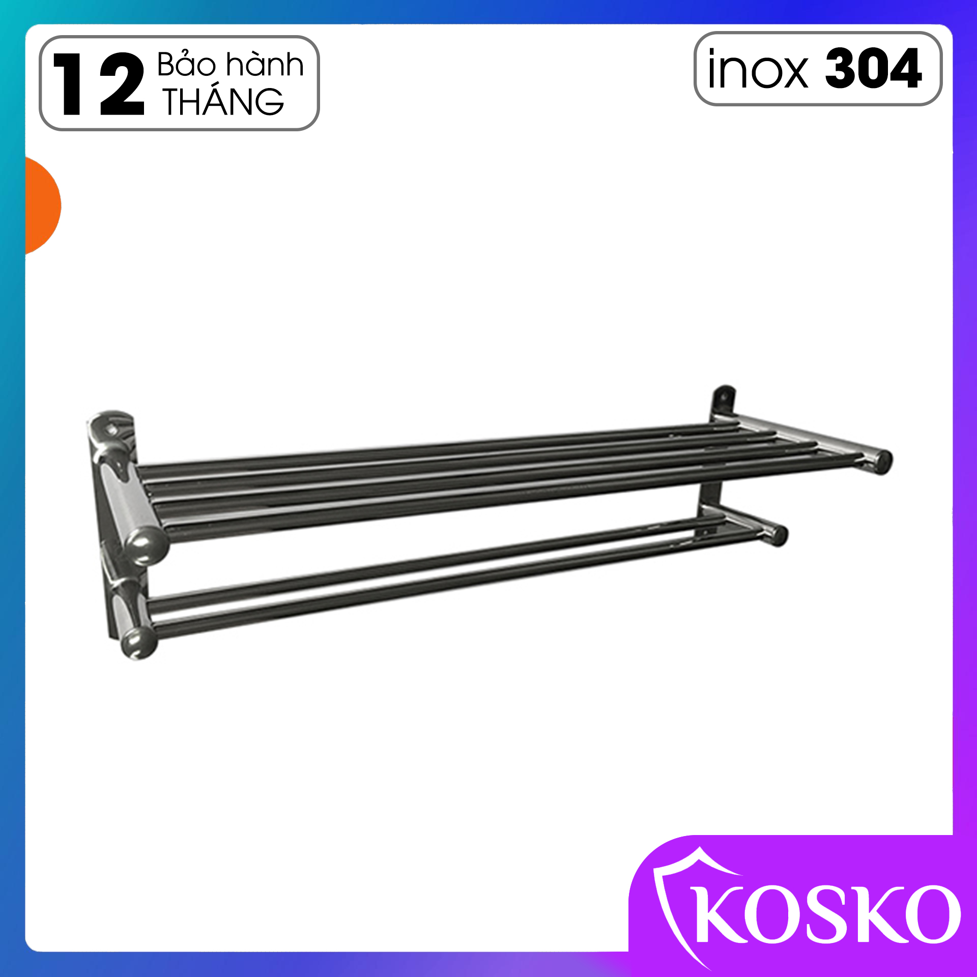 Kệ vắt khăn phòng tắm inox 2 Tầng 6 thanh vắt khăn Vinahasa VK5803 loại dày – nặng Cao Cấp không han gỉ Dễ dàng lắp đặt – không cần gọi thợ