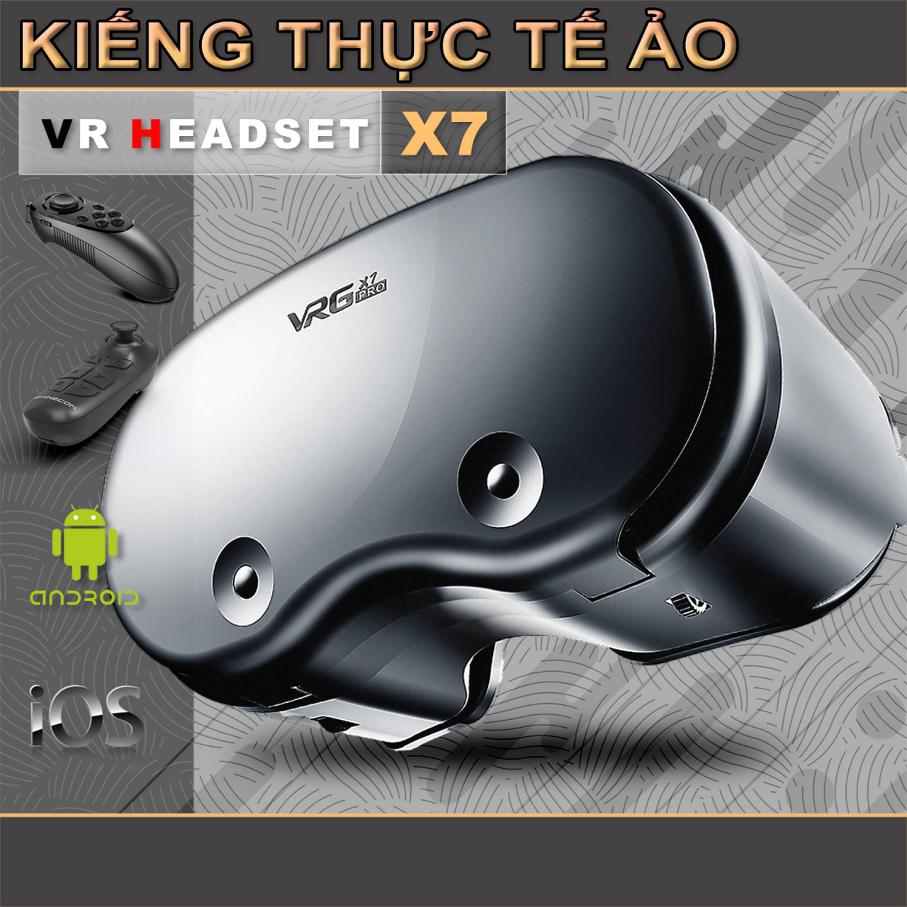 Kính thực tế ảo - vrg pro x7 - chuyên xem film 3d, vr, chơi game vr
