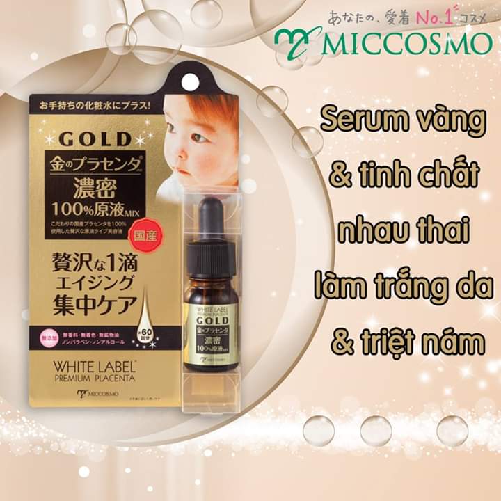 Serum Vàng và Tinh Chất Nhau Thai làm Trắng Da Cấp Ẩm Chống Lão Hóa WHITE LABEL