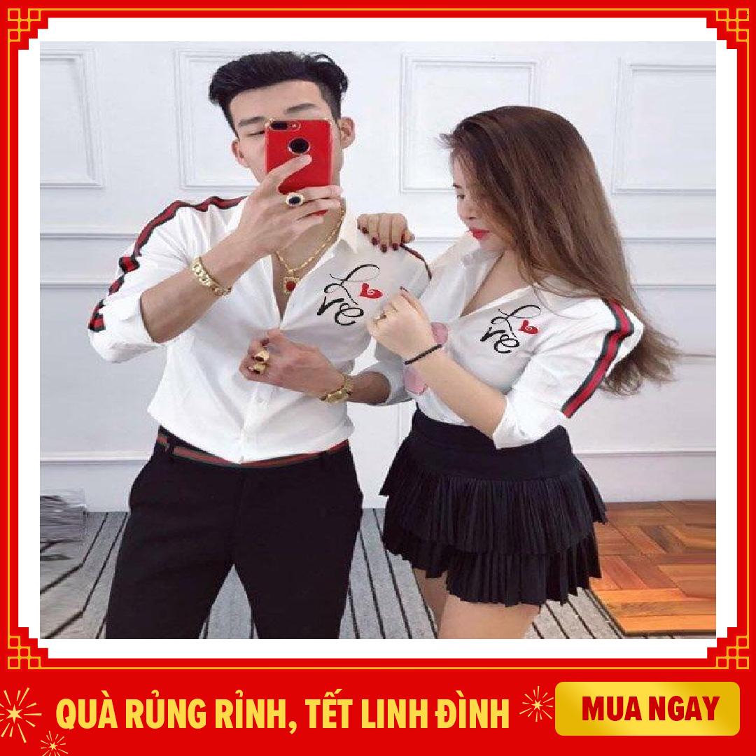 ÁO SƠ MI CẶP ĐÔI NAM NỮ KIỂU MỚI ĐẸP ( GIÁ 1 ÁO )