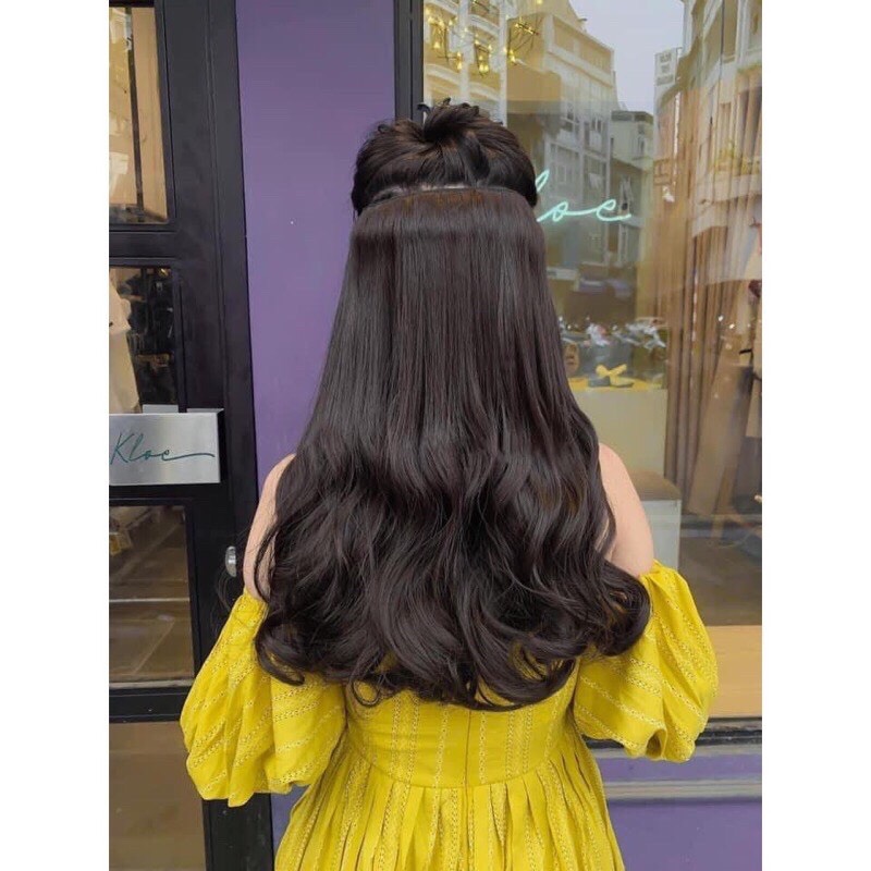 Tóc giả nữ đẹp cao cấp💖tóc kẹp dải xoăn dài như tóc thật ms7395